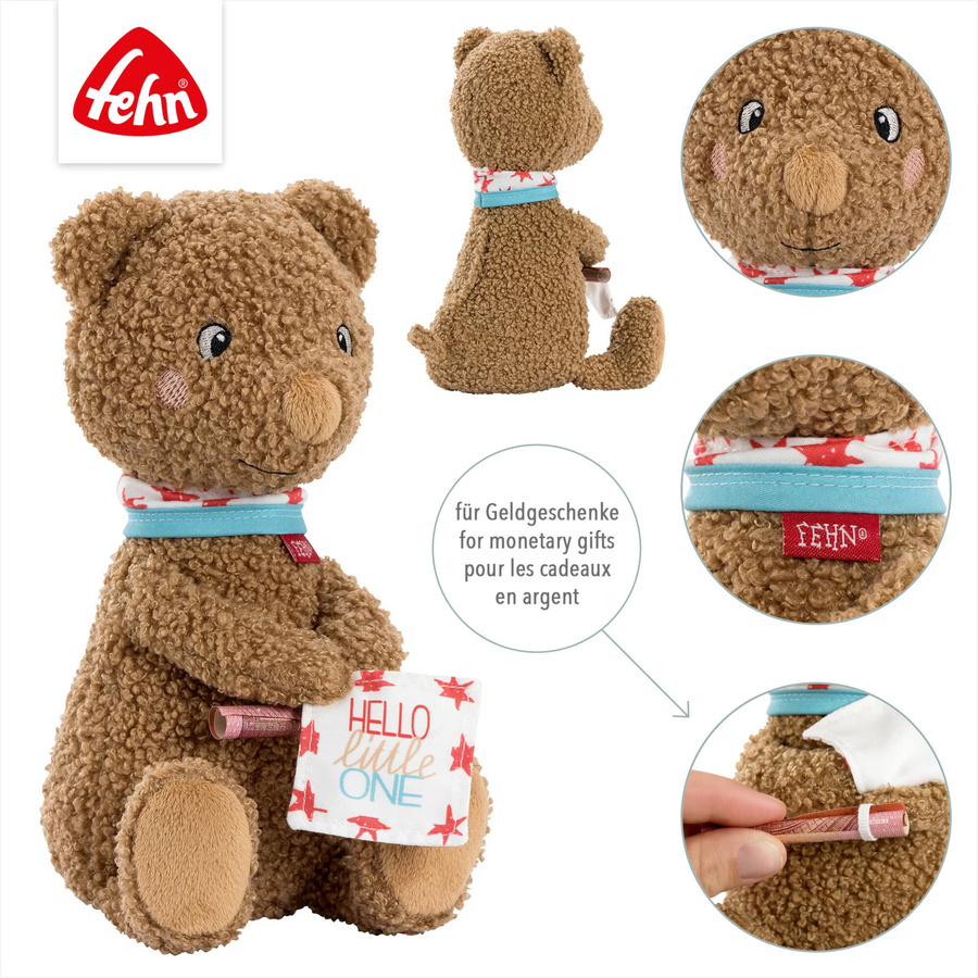 Fehn Hello little One Bär Fred, Kuscheltier, 28cm, ab 0 Jahre - Bild 2