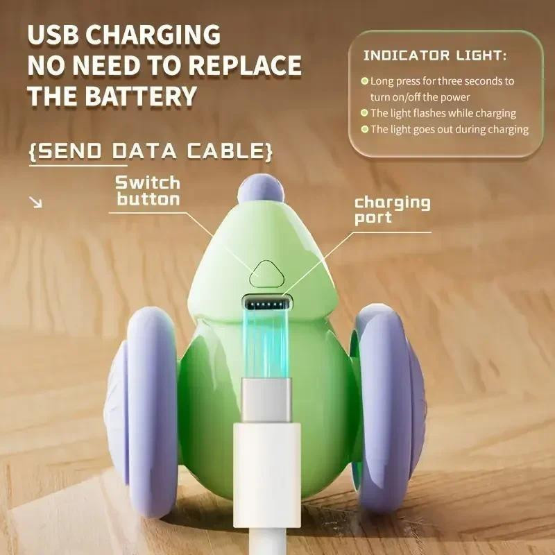 xianyi01 Interaktives Katzenspielzeug Elektrisches Mausauto mit intelligenter Hindernisvermeidung, weiß - Bild 2