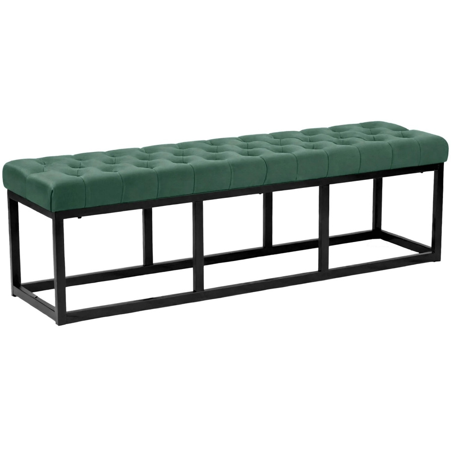 DELUKE Sitzbank MERIDA Polsterbank aus Samt in Grün, gesteppt, B/T/H: 150 x 37 x 42 cm - Bild 2