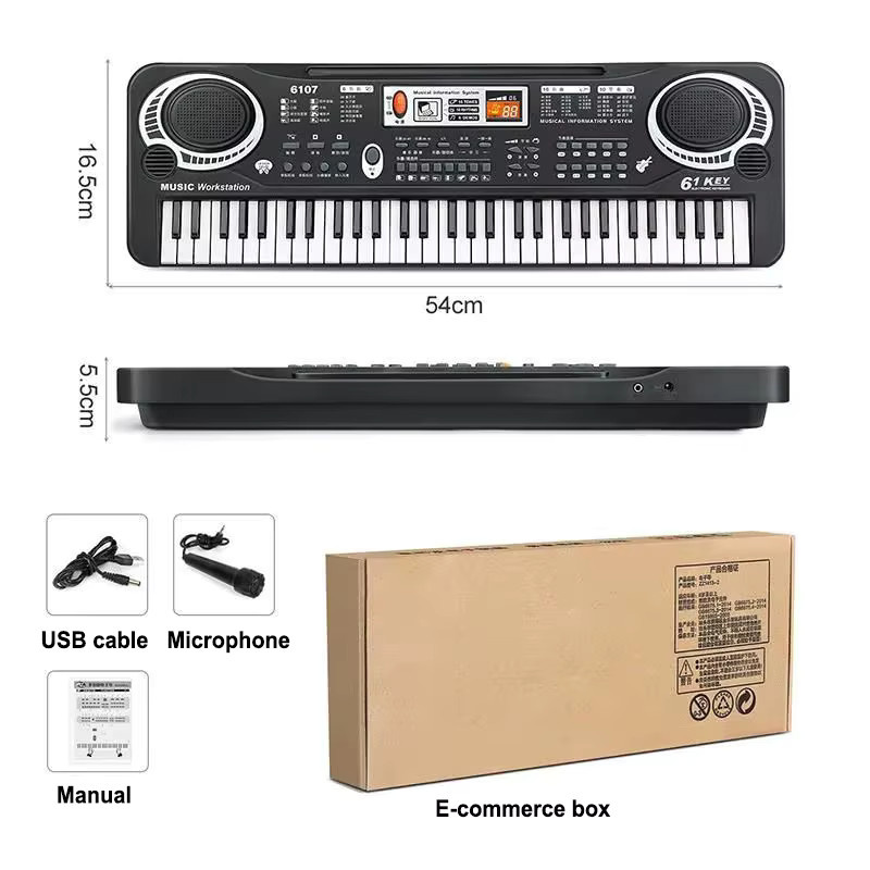 OEING Elektronisches Kinderklavier, Lernspielzeug, Musikinstrument, mit Mikrofon - Bild 6