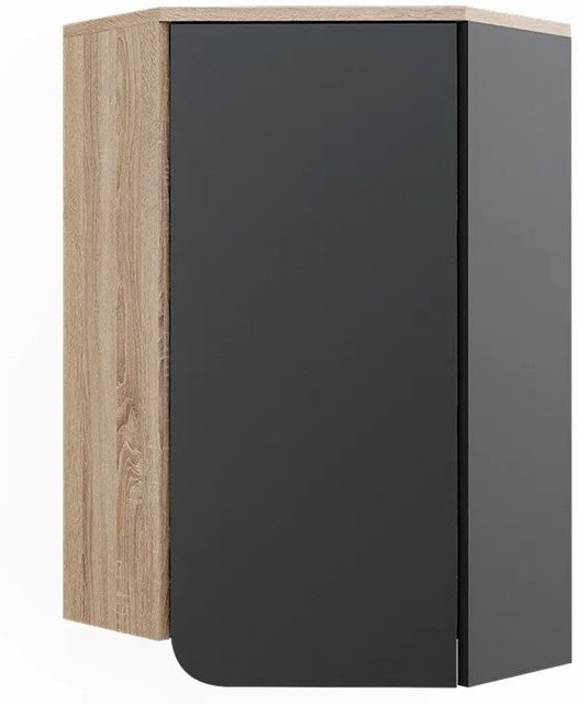 Vicco Eckhängeschrank Karen Anthrazit mit Tür und offenen Fächern B/H: 50 x 75 cm - Bild 1