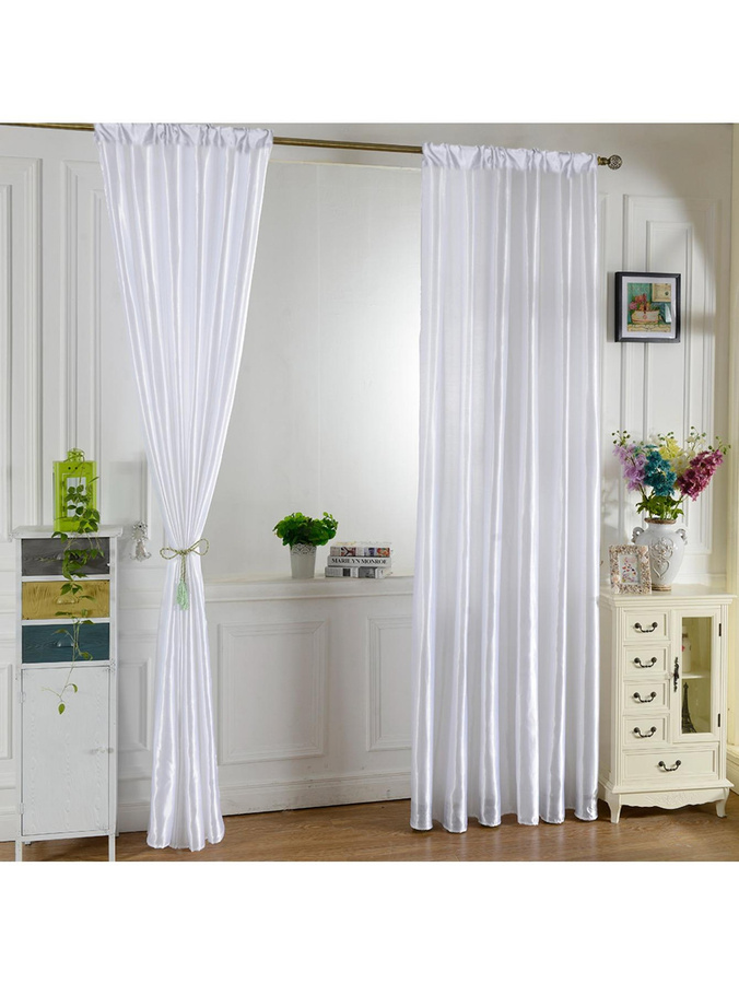 Yiran Furniture Transparenter Vorhang Grau, Modern und Schlicht, B: 100 cm, H: 130 cm - Bild 2