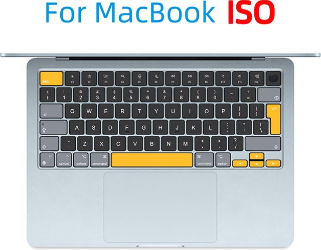 JiYiShe Tastatur-Aufkleber Iso Eu für Apple MacBook Air und MacBook Pro 13-16 Zoll, Multicolour - Bild 1