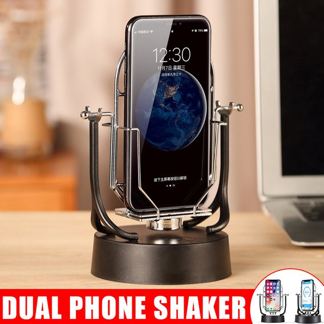 Automatischer Doppel-Smartphone-Halter mit Schaukel-Funktion für Schritt-Erarning, weiß - Bild 1