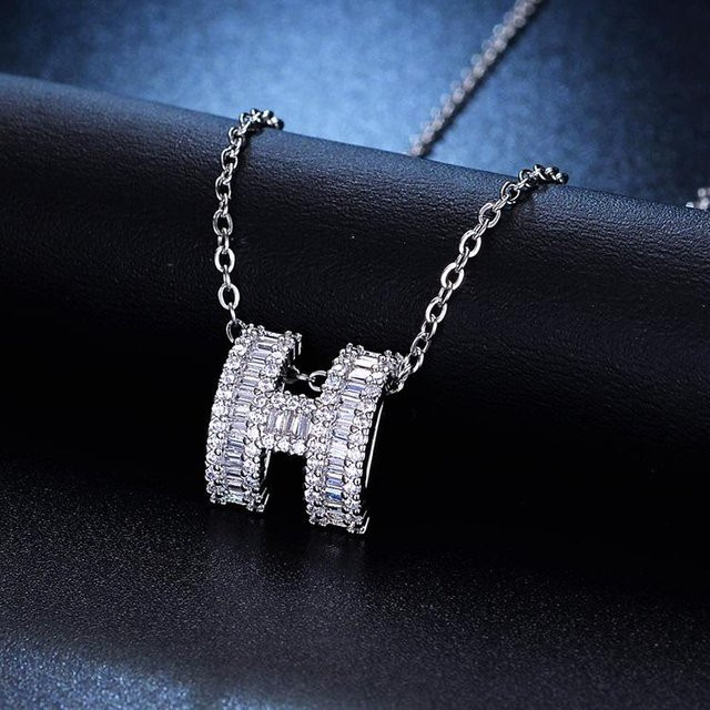 Lucky Star Jewelry Halskette Buchstabe H, Zirkonia, Kupfer, Silber, Damen - Bild 1