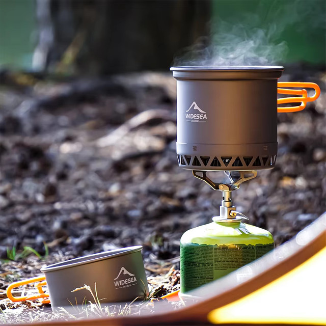 Widesea Outdoor Camping Kochtopf Set aus Aluminium mit 1,3 l und 2,0 l Füllmenge - Bild 1