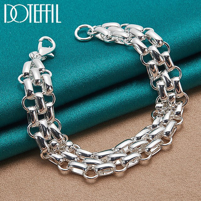 DOTEFFIL Armbandkette 925 Silber, ineinandergreifender Kreis, Damen - Bild 1
