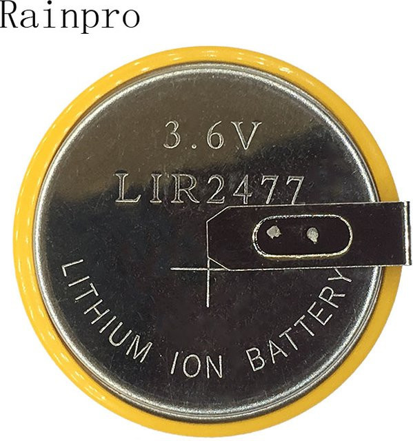 Rainpro Wiederaufladbare Schnalle Batterie LIR2477 3,6 V mit Pins - Bild 1