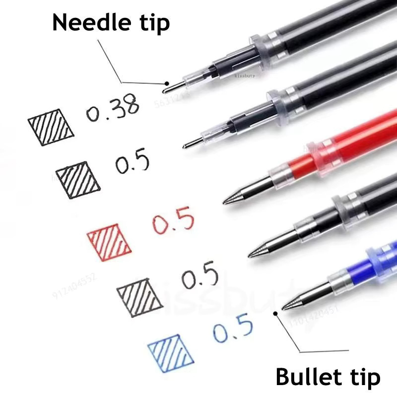 Kissbuty Gel Stifte Set in Schwarz und Blau mit Minenstärken 0,38mm, 0,5mm und 0,7mm für Schule und Büro - Bild 2