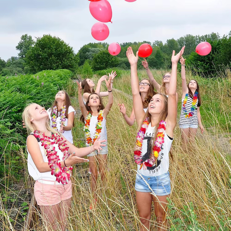 Runtowo Hawaiianische künstliche Blumenkranz-Halsketten in Multicolour für Sommer, Strand, Hochzeit und Party-Dekoration - Bild 2