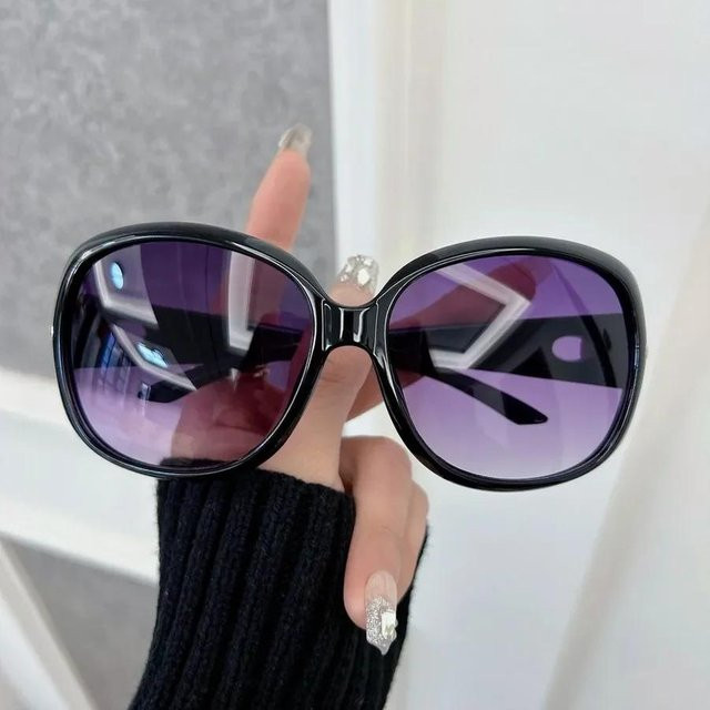 Runde Sonnenbrille, Vollrand, Kunststoff, Schwarz, Unisex - Bild 1