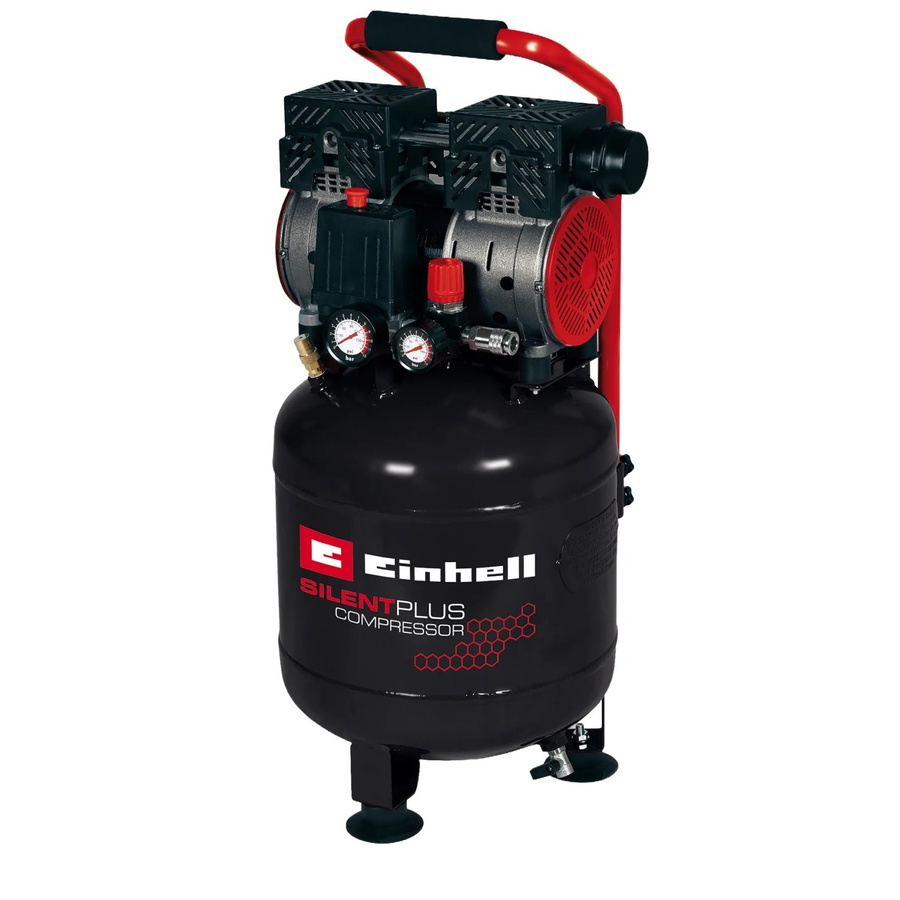 Einhell Druckluft-Kompressor TE-AC 135/24 Silent Plus in Rot mit 24 l Tank und 8 bar Druck - Bild 2