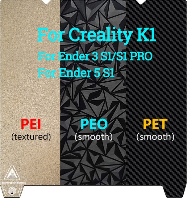 Creality PEI Federstahl Bauplatte für K1, K1C, K1 Max, Ender 3 V3 KE, Ender 3 V3 SE und S1 Pro, B/B: 235 x 235 mm und 310 x 315 mm - Bild 1