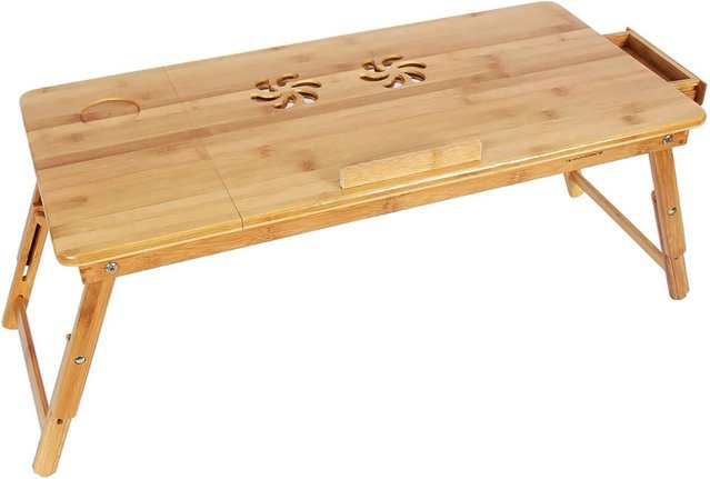 Songmics Tischaufsatz aus Bambus in Naturfarben, B/T/H: 72 x 29 x 35 cm - Bild 1