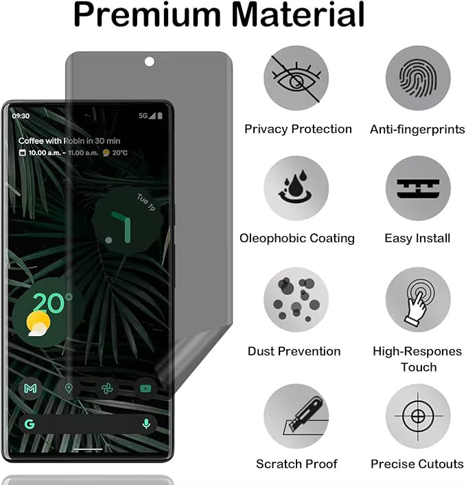 Privatsphäre Hydrogel Film Anti-Spy Displayschutz für Realme C55 C53 C51 C31 C33 C35 C20 C21 C25 in Transparent - Bild 3