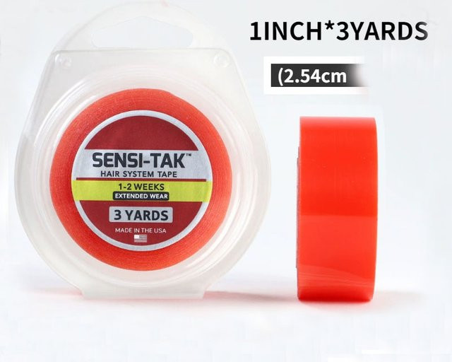 Rotes doppelseitiges Klebeband für Spitzenperücken, 3 Yards, 2,54 cm - Bild 1