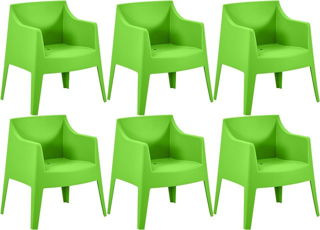 CLP Gartenstuhl 6er Set Bartal, stapelbare Gartensessel aus wetterfestem und UV-beständigem Polypropylen, bis 150 kg belastbar - Bild 1