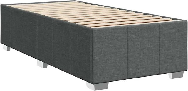 vidaXL Bettgestell ohne Matratze Dunkelgrau aus Stoff und Holzwerkstoff B/T/H: 100 x 200 cm - Bild 1