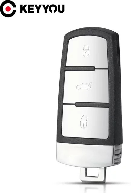 KEYYOU Smart Fob Karte Fernbedienung mit 3 Tasten für VW Volkswagen Passat CC B6 B7 B7L 3C R36 B5 in Schwarz - Bild 1