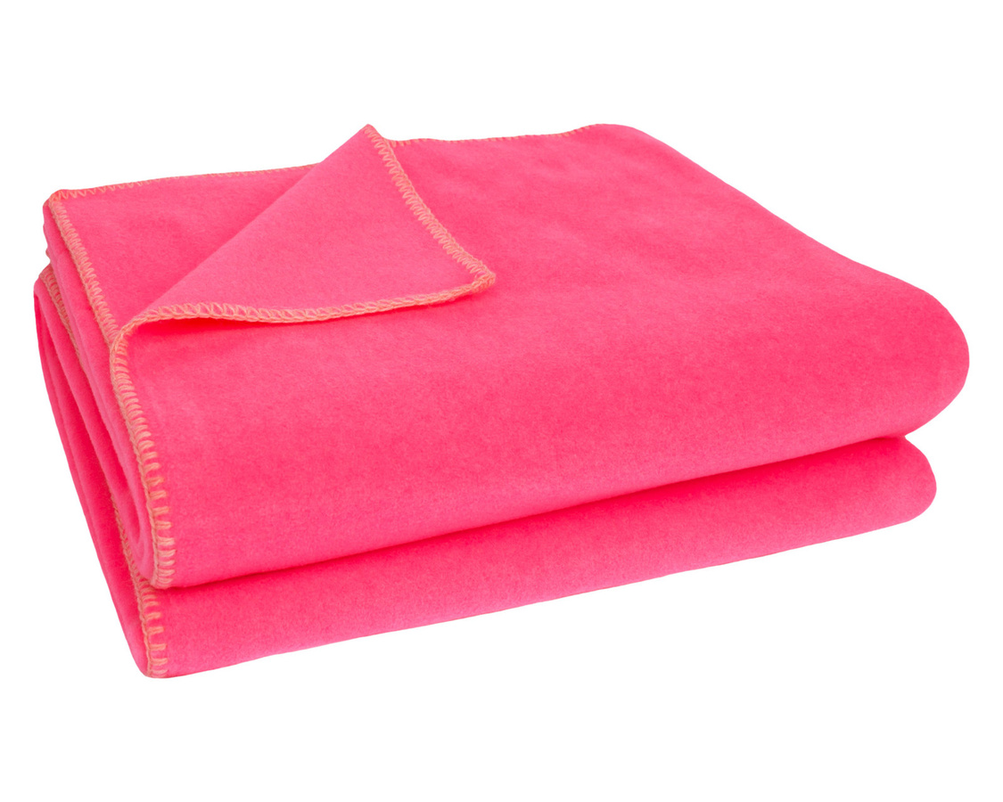 Zoeppritz Soft-Fleece Wohndecke aus Polyester und Viscose, Flauschig, Schwarz und Pink, Breite: 160 cm - Bild 1