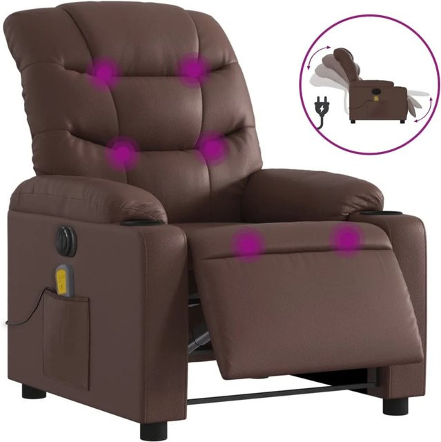 vidaXL Massagesessel Elektrisch Modell 10 in Braun aus Kunstleder - Bild 1