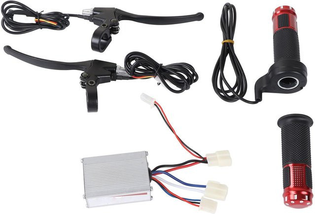 Fishine 12V 250W Gebürsteter Controller Kit mit Aluminium 3-Draht Controller und Bremshebel in Schwarz und Rot - Bild 1