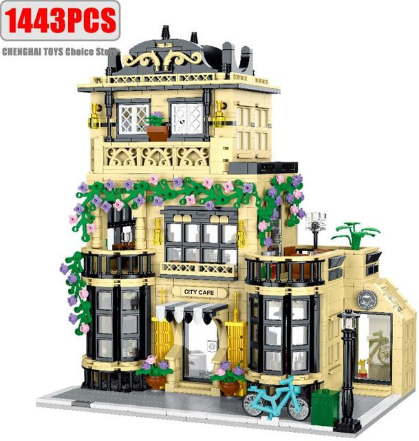 Linyi toy Stadtgebiet Café Gebäude, Bausteine, ab 6 Jahren - Bild 1