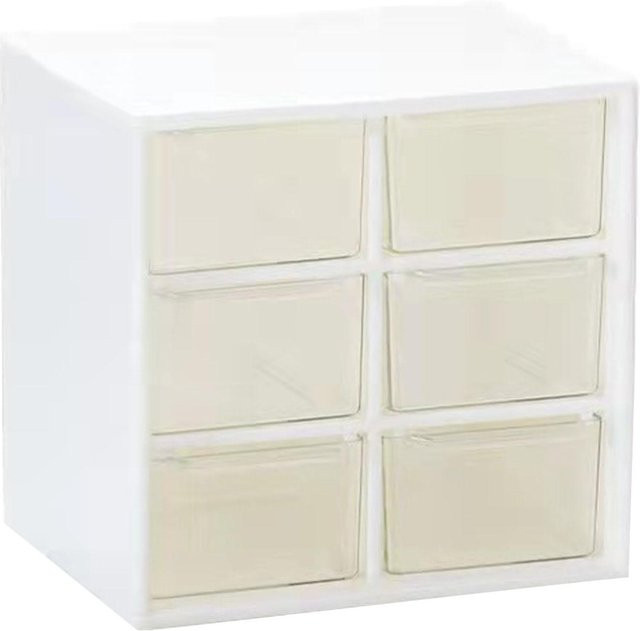 CosyHome Schreibtischschubladen-Organizer mit 6 Schubladen in Weiß und Transparent - Bild 1
