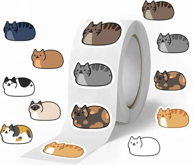 500 Stück Kawaii Cartoon Katzen Aufkleber in Multicolour für Laptop, Skateboard und Handy - Bild 1