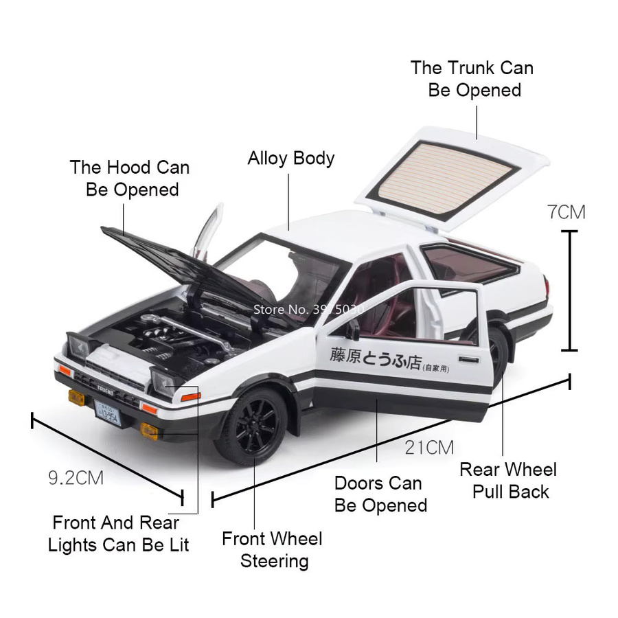 MAKEDA AE86 Highlander Sportwagen Modell, 1:24, Metall, mit Licht und Sound - Bild 2