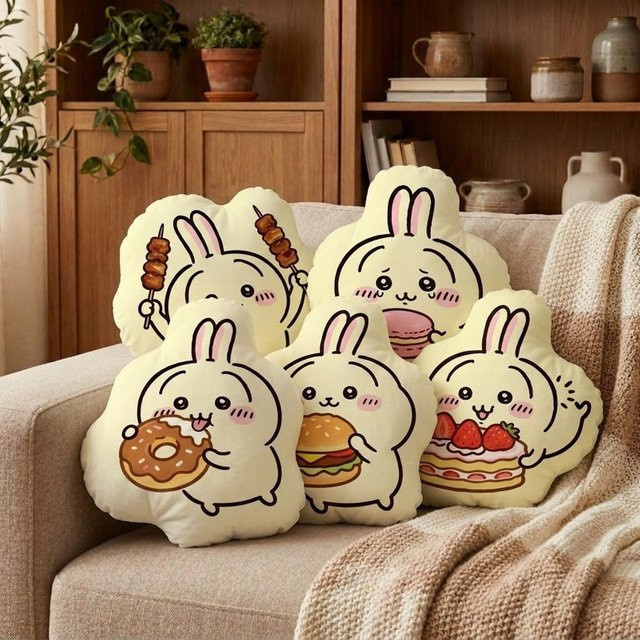 Sanrio Chiikawa Usagi Kissen, Plüschkissen, unregelmäßige Form - Bild 1