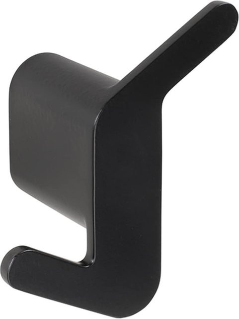 Brillantbad BORGANIC BLACK Doppelkleiderhaken aus Edelstahl und Zink in Schwarz, B/H/T: 3,9 x 6,8 x 5,8 cm - Bild 1