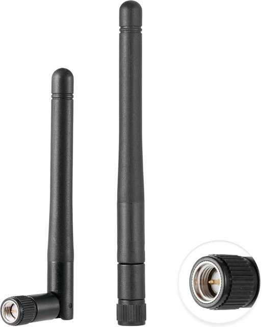 NOWEPOCH 2er-Set Dual Band WiFi Antennen 2,4 GHz und 5 GHz mit MIMO und SMA Stecker in Schwarz für WiFi Router und PCIe WLAN Karten - Bild 1