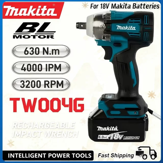 Makita Akku-Bohrschrauber TW004G mit 18 V und 630 Nm, bürstenloser Akku-Elektroschrauber aus der LXT Serie - Bild 1