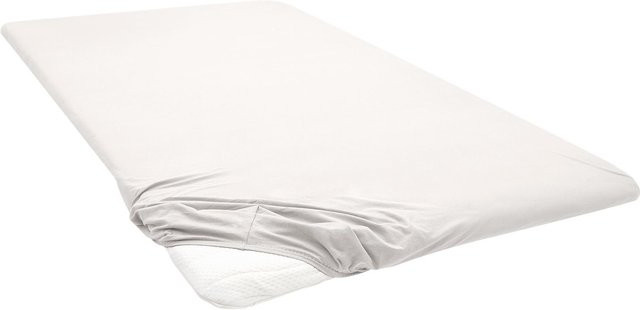 BIBERNA Premium Jersey-Elasthan Spannbettlaken für Topper, Beige oder Grau, B/T: 180 x 200 cm, 200 x 200 cm, 200 x 220 cm - Bild 1