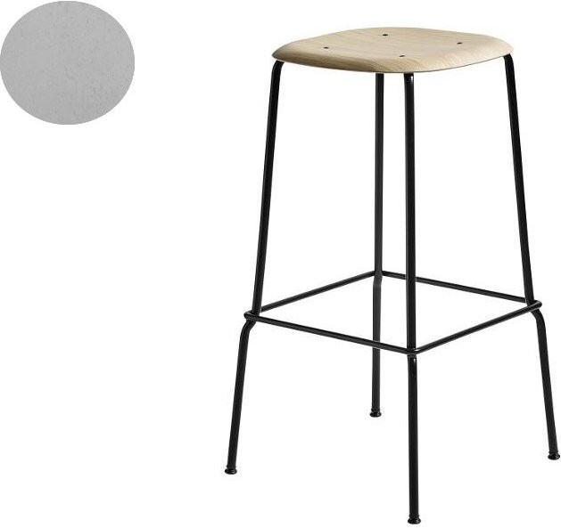 HAY Soft Edge 80 Bar Stool in Grau aus Stahl - Bild 1