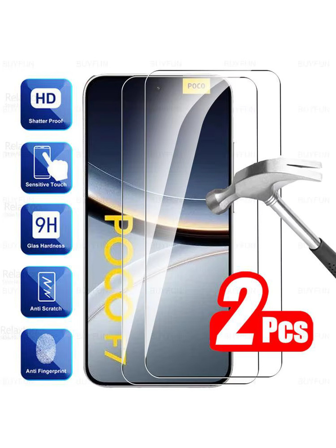 Xiaomi Poco F7 5G Displayschutzfolie aus gehärtetem Glas, 2 Stück, transparent, 6,83 Zoll - Bild 6