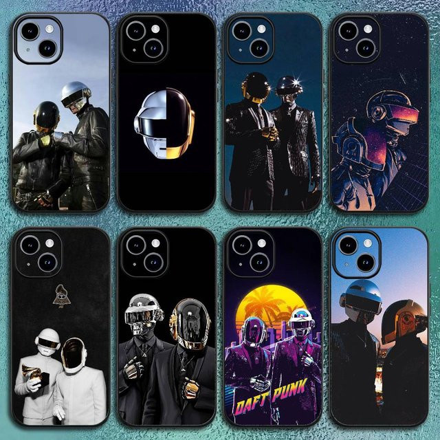 Hot Daft Punk Softshell Handyhülle für Apple iPhone 12 bis 16 Pro Max Plus in Schwarz - Bild 1
