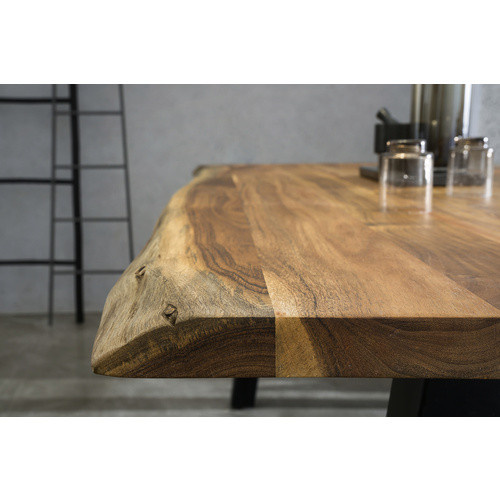 SalesFever Esstisch aus Akazienholz und Metall, rechteckig, Braun/Schwarz, B/T/H: 140 x 80 x 76,5 cm - Bild 2