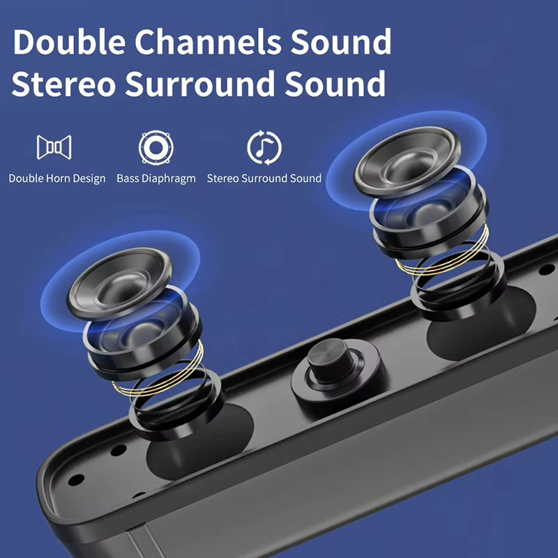 AyeBeau 2.1 USB-Soundbar mit Subwoofer in Schwarz für Computer, TV, PC und Laptop - Bild 4