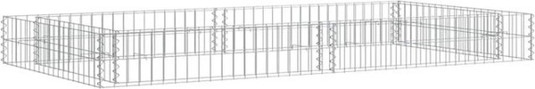 Furnicato Gabionen-Hochbeet aus verzinktem Stahl in Silber, B/T/H: 200 x 100 x 20 cm