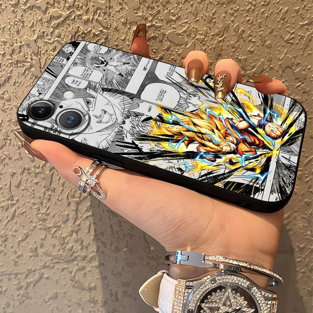 Dragon Ball Goku und Son Gohan Handyhülle für iPhone Modelle in Schwarz und Multicolour, weiche Schutzhülle - Bild 1