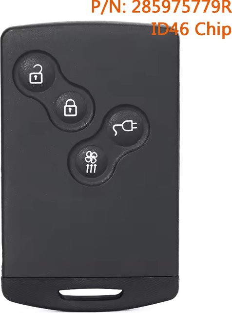 KEYECU Smart Proximity Fernbedienungsschlüssel für Renault Megane 3, Laguna 3, Scenic, Fluence und Zoe mit PCF7952A / HITAG 2 / 46 Chip in Schwarz - Bild 1