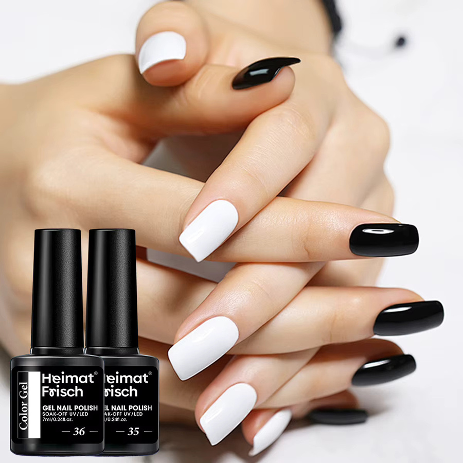 Heimat Frisch Nagelgel-Polish-Set, Schwarz-Weiß, Glänzend - Bild 2