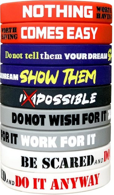 duobeiduo Motivationsarmband, Silikon, Bunt, Unisex - Bild 1