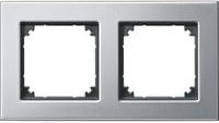 Merten Rahmen Abdeckung System M Platin Silber Metallrahmen für elektrische Schalter Typ 475260 - Bild 1