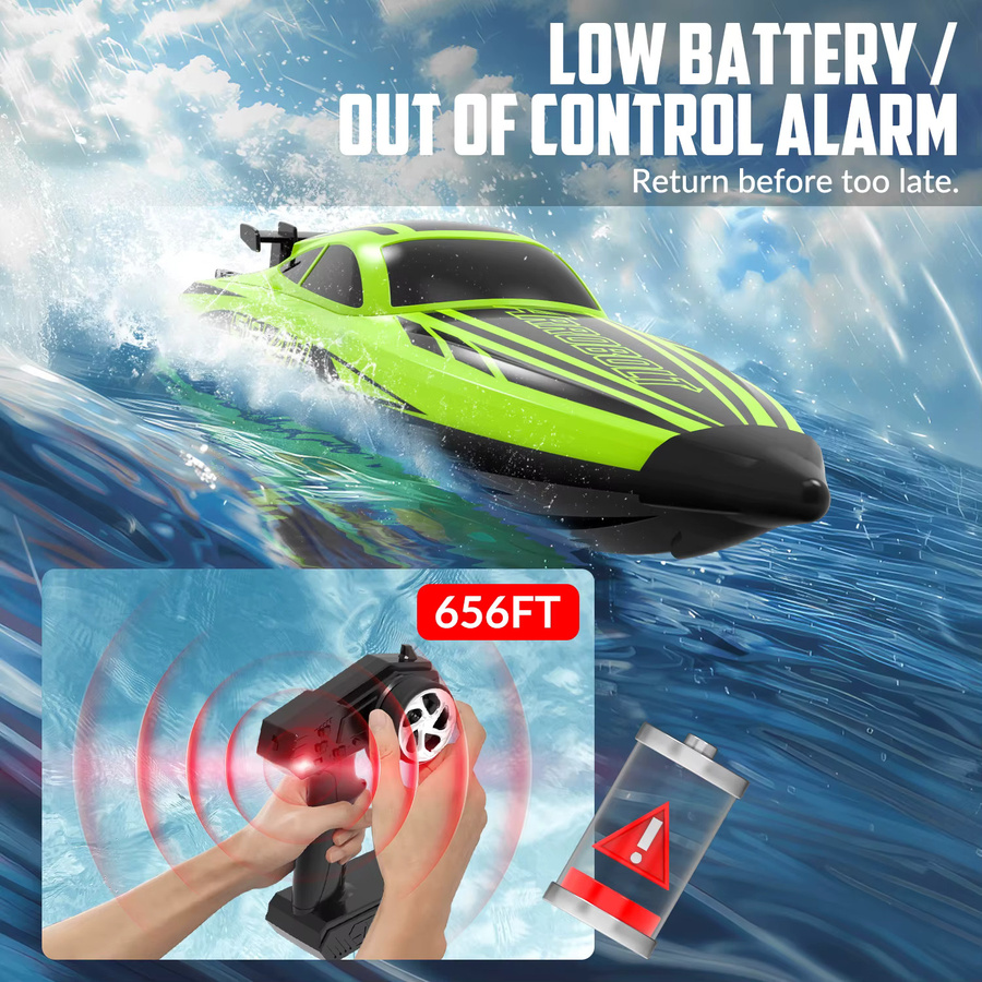 VOLANTEXRC RC Batterieboot, bürstenloser Motor, Vollproportional, Grün - Bild 4
