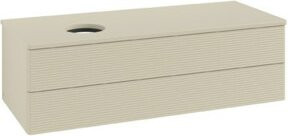 V&B Waschtischunterschrank Antao mit Frontstruktur in Grau Lack, B/T/H: 120 x 50 x 50 cm - Bild 1
