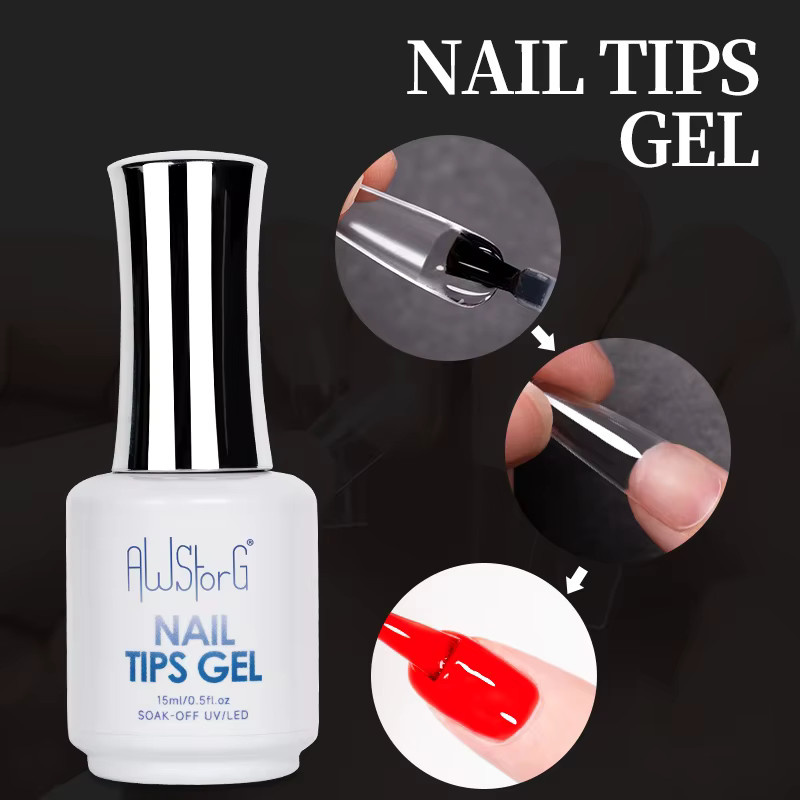 AWStorG Nagelspitzen-Klebergel, 15 ml, transparent, glänzend - Bild 3