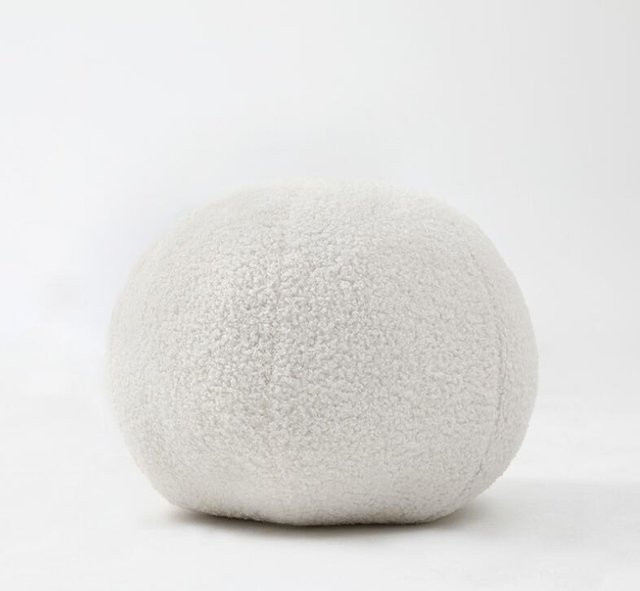 Binchi Fitness Dekokissen aus weichem Schlaufenfleece in Weiß, rund, Durchmesser: 30 cm - Bild 1